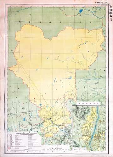 民国时期察哈尔省邮政地图一件