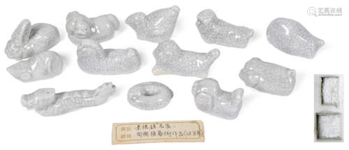 周國禎(國大師評委) 哥釉12生肖瓷塑