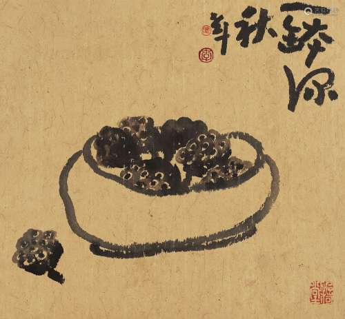 李老十（1957～1996） 一钵深秋 镜心 设色纸本
