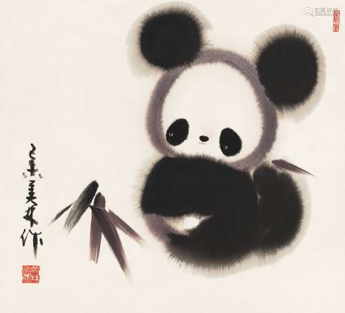 韩美林（b.1936） 1979年作 小熊猫 镜心 设色纸本