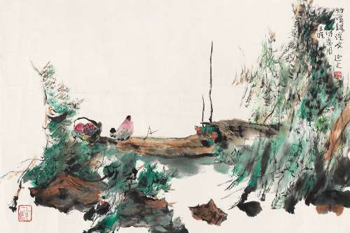 杨延文（1939～2019） 王维诗意图 镜心 设色纸本