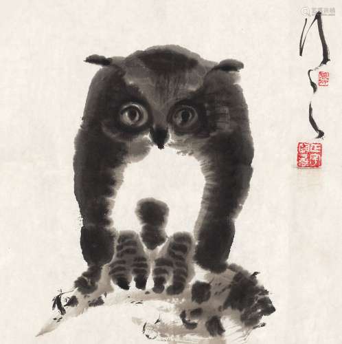 张正宇（1904～1976） 猫 镜心 水墨纸本