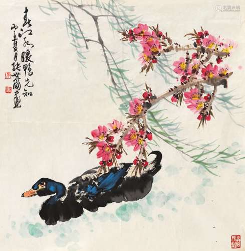 张世简（1926～2009） 1996年作 春江水暖鸭先知 镜心 设色纸本