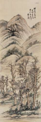董寿平（1904～1997） 1934年作 苍木叠峦 镜心 设色绢本