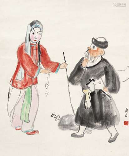 关良（1900～1986） 女起解 立轴 设色纸本