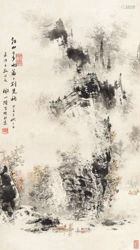 陶一清（1914～1986） 1984年作 江山日多雨 立轴 设色纸本