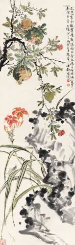 汪慎生（1896～1972） 1926年作 多子图 立轴 设色纸本