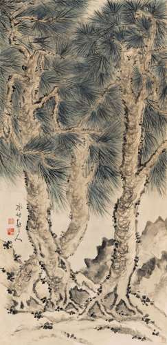 徐世昌（1855～1939） 松 立轴 设色纸本