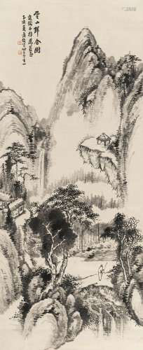 萧俊贤（1865～1949） 1935年作 云山归舍图 立轴 水墨纸本