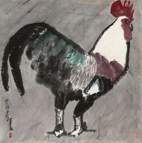 贾平西（b.1937） 宁信君子 镜心 设色纸本