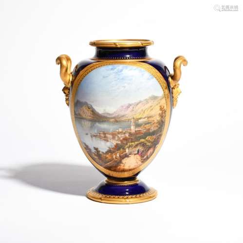 A large Royal Worcester vase dated 1863, of ovoid form, painted probably by Joseph Williams with a