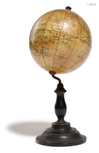 λ An early 20th century Philip's three inch terrestrial table globe, the twenty-four printed and