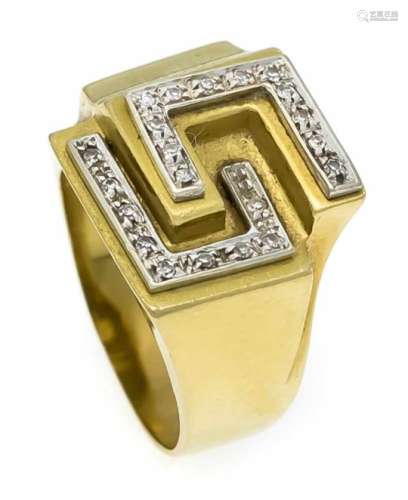 Brillant-Ring GG/WG 585/000 mit 21 Diamanten, zus. 0,10 ct l.get.W/PI, RG 51, 8,2 g