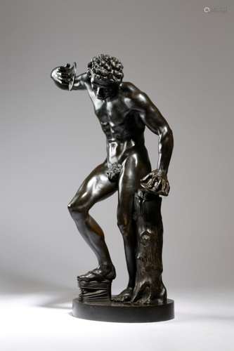 After the antique. A 19th century bronze Grand Tour figure of the Dancing Faun, the oval base