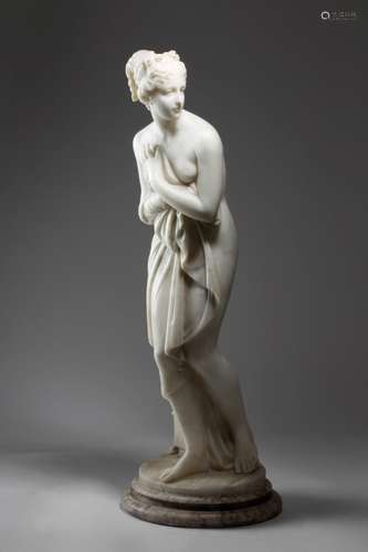 After Antonio Canova (Italian 1757-1822). A 19th century Italian marble figure of Venus Italica,