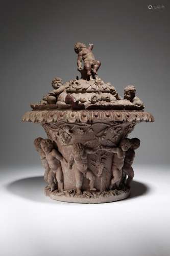 An early 19th century Italian rosso antico marble Grand Tour Campana urn fragment in the manner of