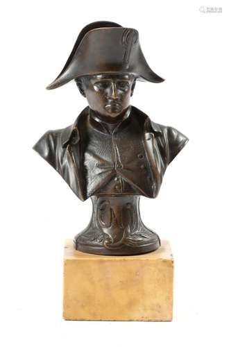 ‡ Raoul Bernard (French 1881-1961). An early 20th century bronze portrait bust of Napoleon