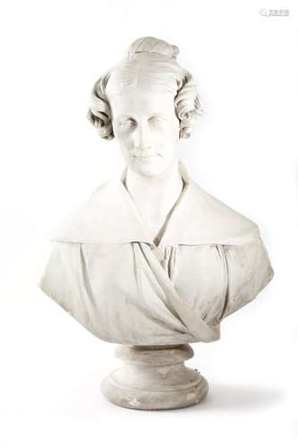 After Francis Legatt Chantrey (1781-1841). A patinated plaster portrait bust of Mary Somerville,