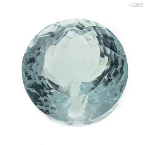 Aquamarin 42,35 ct rund fac., sehr sehr wenig innere Merkmale, Sky blue, 20,10 x 19,90 x17,30 mm,