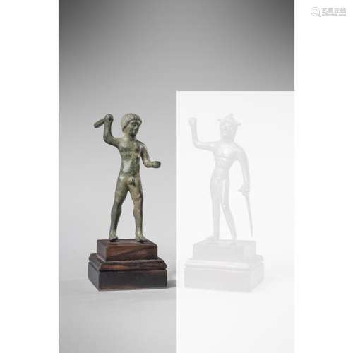 Statuette d'Hercules debout, nu, brandissant la massue, Bronze, Art Gallo-Romain, [...]