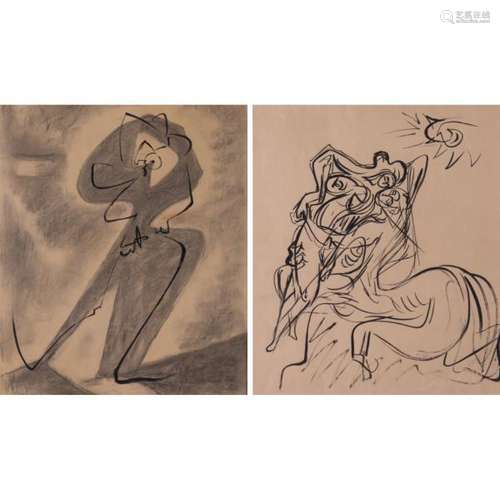 André Masson (1896-1987), Étreinte et enlacement, 1960, Dessin double face, Au [...]