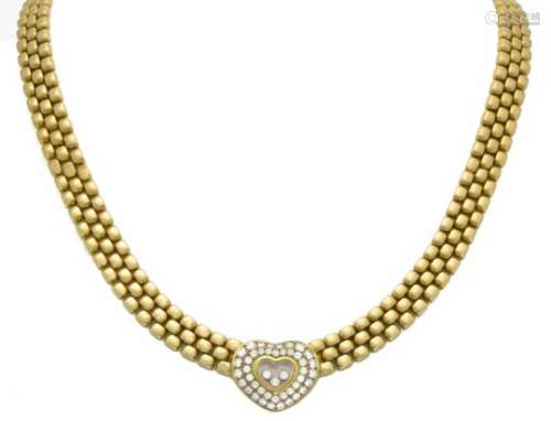 Chopard Brillant-Collier Happy Diamonds GG 750/000 mit 45 Brillanten, zus. 1,15 ctTW/Lupenrein-