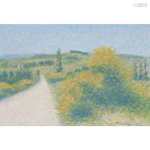 Achille Laugé (1861-1944), Paysage pointilliste, 1932, Huile sur toile, Signée et [...]