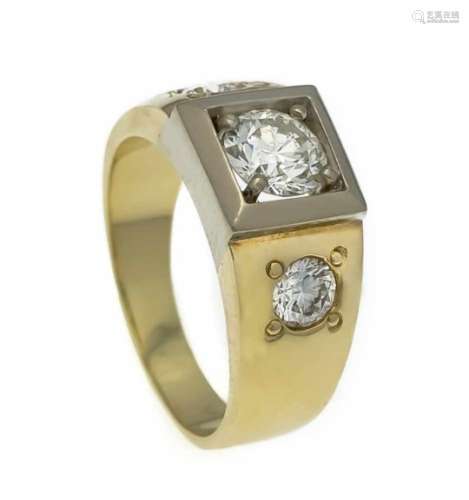 Altschliff-Diamant-Ring GG/WG 585/000 mit einem Altschliff-Diamanten 1,22 ctFeinesWeiß-Weiß (G-H)/