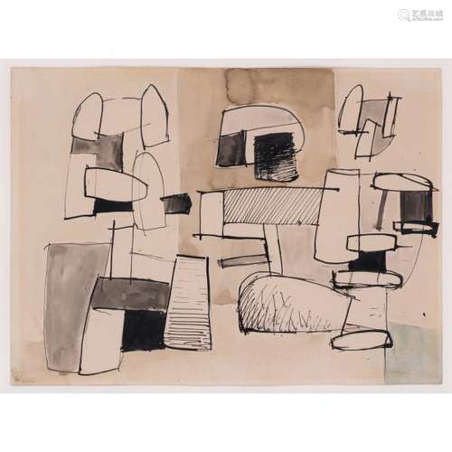 Jean Hélion (1904-1987), Étude pour trois figures, 1934, Aquarelle, encre de chine [...]