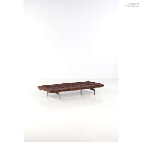 Poul Kjaerholm (1929-1980), Modèle PK 80, Daybed, Acier nickelé et cuir, Edition E. [...]