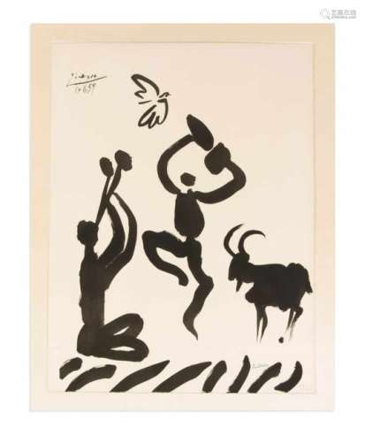 Picasso, Pablo. 1881 Málaga - 1973 Mougins. La Danse du Berger. 1959. Lithographie/Arches,u. re. mit
