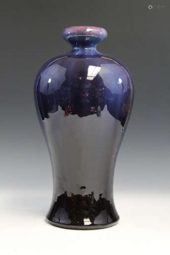 Chinese flambe porcelain meiping vase.