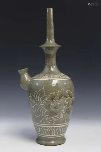 Korean celadon porcelain ewer.