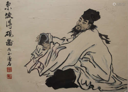 Chinese ink painting on paper, signed.