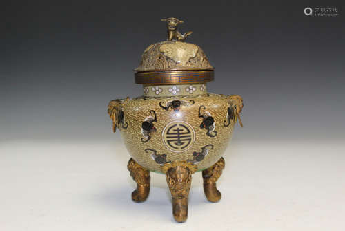 Chinese cloisonne incense burner