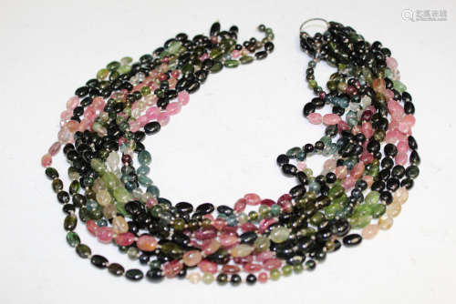 Tourmaline bead necklace.