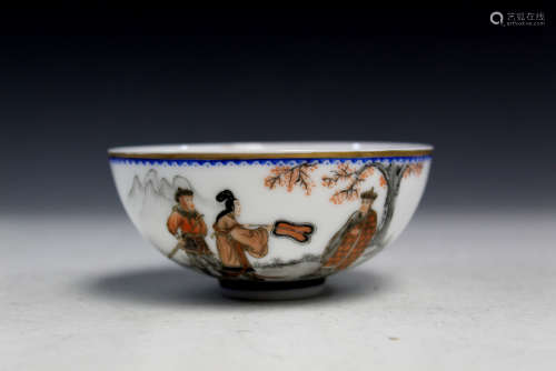 Chinese famille rose egg shell porcelain bowl, Qianlong