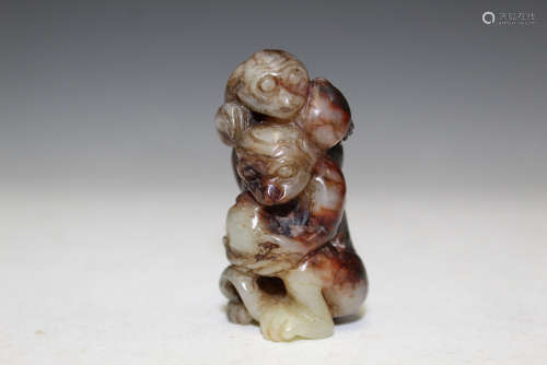 Chinese carved jade of monkeys.