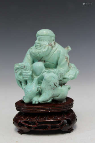 Chinese turquoise stone figure.