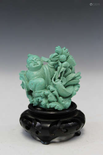 Chinese turquoise stone figure.