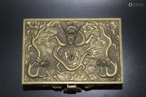 Chinese bronze dragon box.