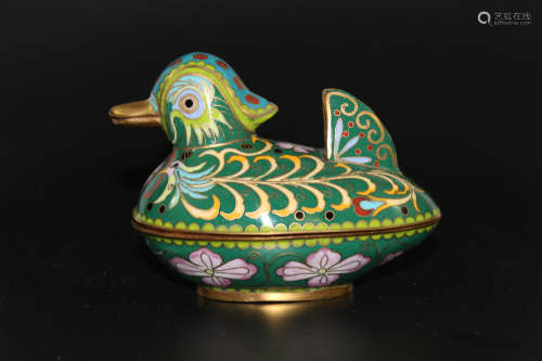 Chinese cloisonne duck box.