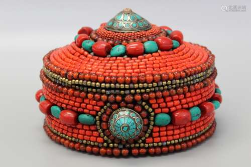 Tibetan beaded box.