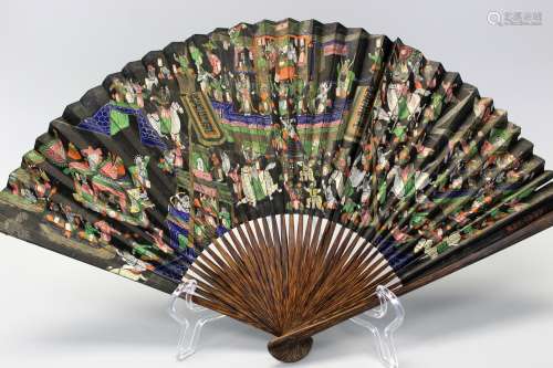 Chinese export hand painted fan.