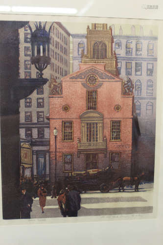 The old state house, Boston. Louis Novak. Signed