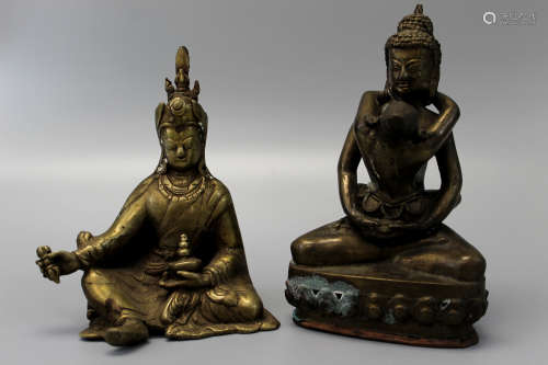 Two Tibetan bronze statues.