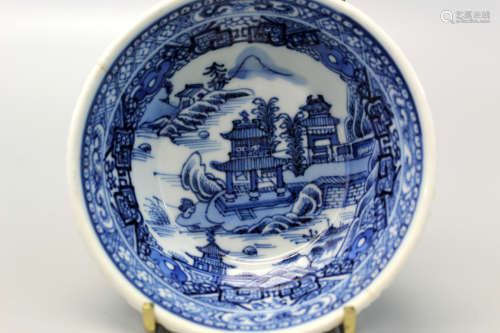 A Chinese antique blue and white porcelain bowl.