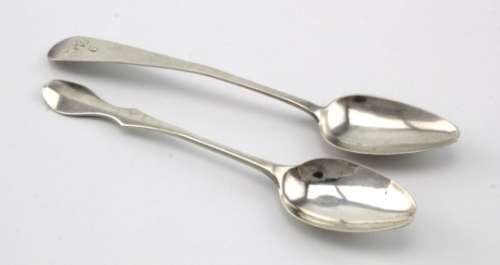 Aberdeen silver Old English Pattern teaspoon c1840 by James Begg. Length 13.7cm plus an Aberdeen