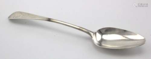 American silver, bright-cut Celtic point pattern tablespoon c. 1800 by H. Length 23cm, Weighs 61g.