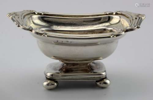 Large silver salt - very worn marks but I think they read for S.C. Younge & Co. Sheffield, 1817.